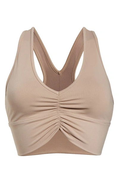 Shop Alo Yoga Wild Thing Racerback Bra In Taupe