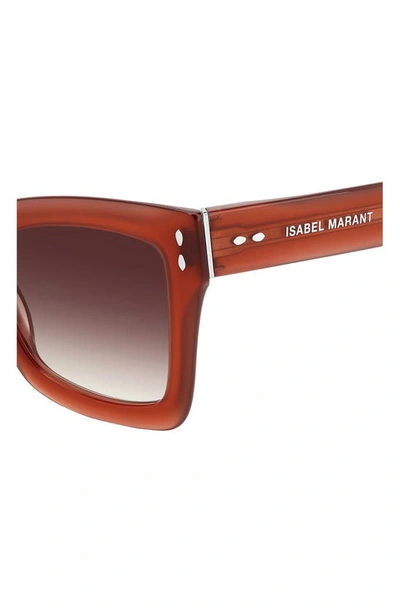 Shop Isabel Marant 52mm Flared Rectangular Sunglasses In Red / Burgundy Shaded