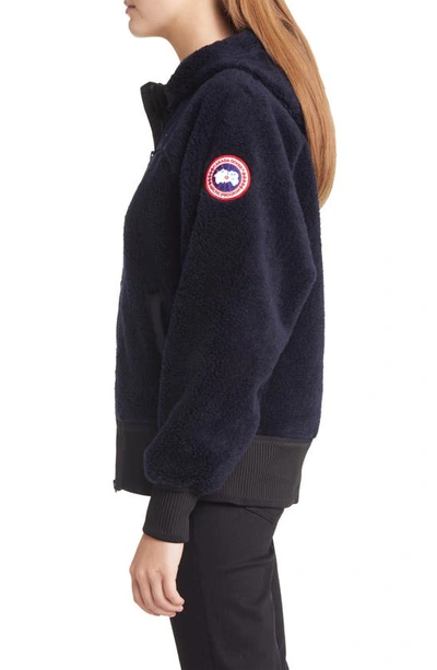 Shop Canada Goose Simcoe Fleece Hoodie In Atlantic Navy