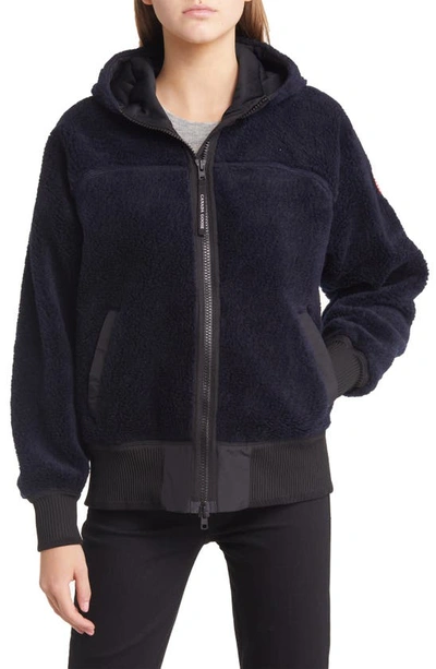 Shop Canada Goose Simcoe Fleece Hoodie In Atlantic Navy