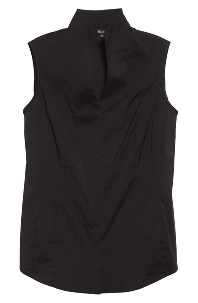 Shop Misook Sleeveless Stand Collar Blouse In Black