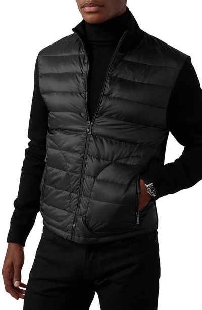 Shop Ralph Lauren Purple Label Double Face Wool Hybrid Jacket In Polo Black
