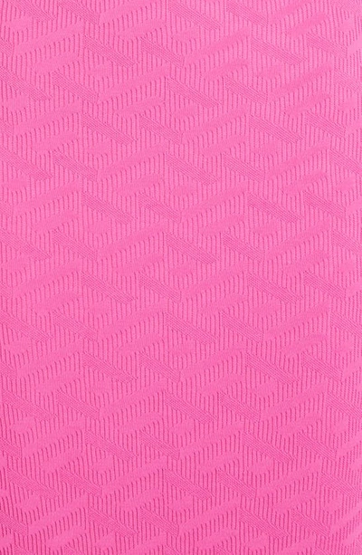 Shop Versace Medusa Embellished La Greca Jacquard Slipdress In Pink Lemonade