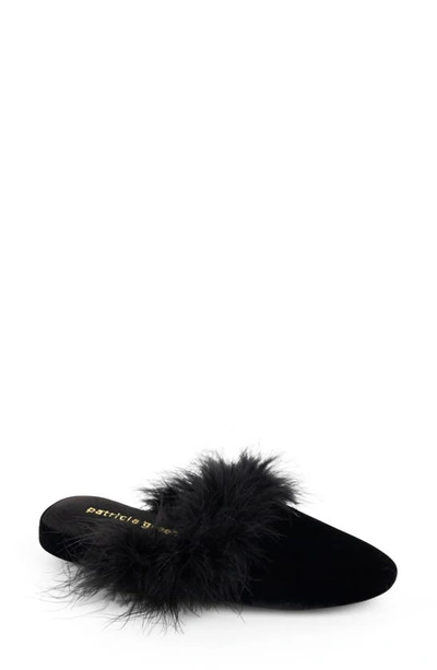 Shop Patricia Green Party Feather Velvet Slipper In Black