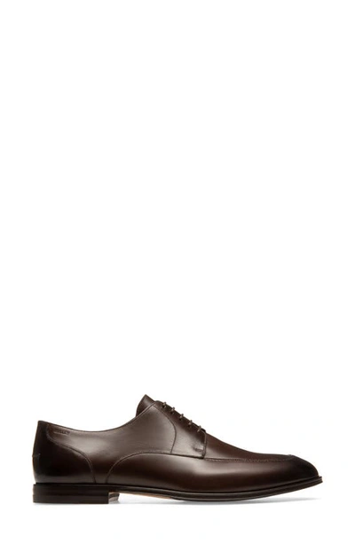 Shop Bally Wedmer Apron Toe Derby In Coffee Leather
