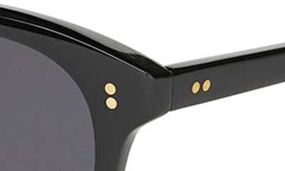 Shop Toms Aaryn 50mm Round Sunglasses In Shiny Black/ Dark Grey