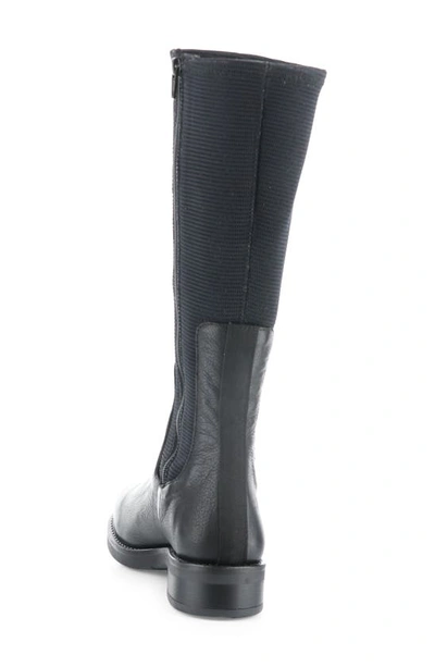 Shop Bos. & Co. Noise Waterproof Knee High Boot In Black Feel/ Woven Stretch