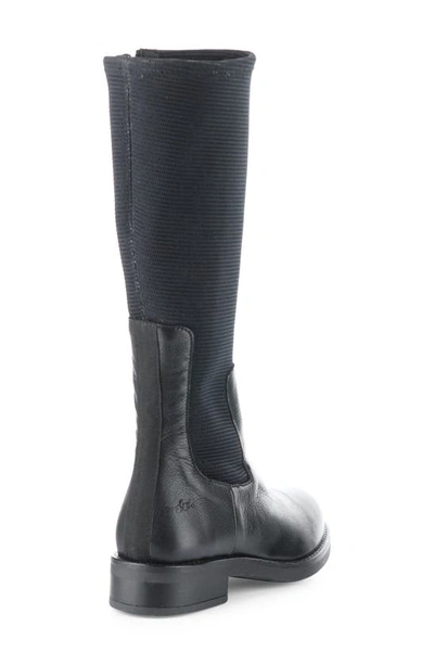 Shop Bos. & Co. Noise Waterproof Knee High Boot In Black Feel/ Woven Stretch