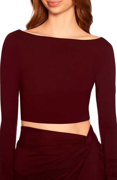 Shop Susana Monaco Scoop Back Crop Top In Port