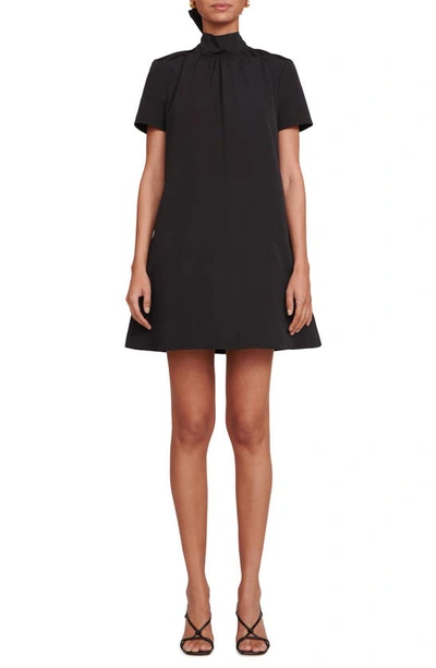 Shop Staud Ilana Short Sleeve Minidress In Black