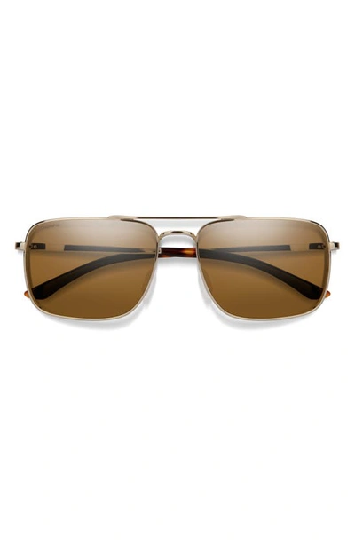 Shop Smith Outcome 59mm Chromapop™ Polarized Aviator Sunglasses In Gold / Brown