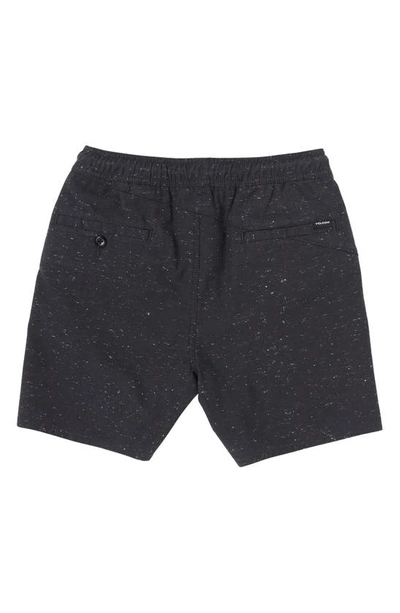 Shop Volcom Kids' Mix Cotton Drawstring Shorts In New Black