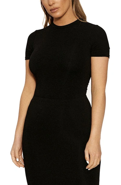 Naked Wardrobe The Nw Short-sleeve Bodysuit In Black