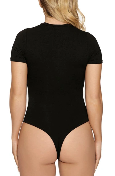 Shop Naked Wardrobe The Nw Lovin' The Crew T-shirt Bodysuit In Black