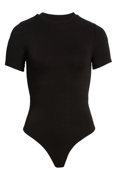 Naked Wardrobe The Nw Short-sleeve Bodysuit In Black