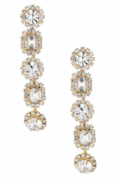 Shop Ettika Glam Crystal Drop Earrings In Gold