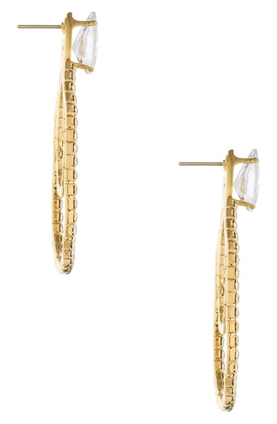 Shop Ettika Layered Crystal Frontal Hoop Earrings In Gold