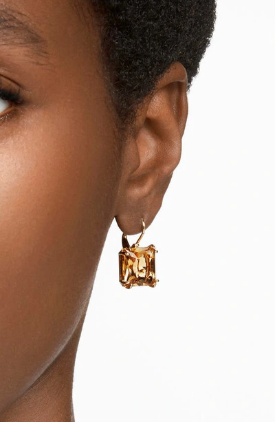 Swarovski Millenia Square Crystal Drop Earrings In Bronze