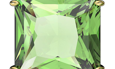 Swarovski Millenia Goldplated Square-cut Crystal Earrings In Peridot