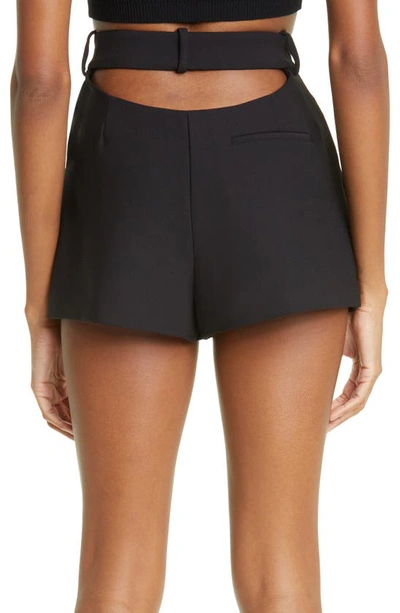 Shop Area Nameplate Pleated High Waist Shorts In Black