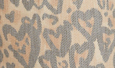 Shop Area Heart Leopard Print Crystal Trim Denim Trench Coat In Brown Multi