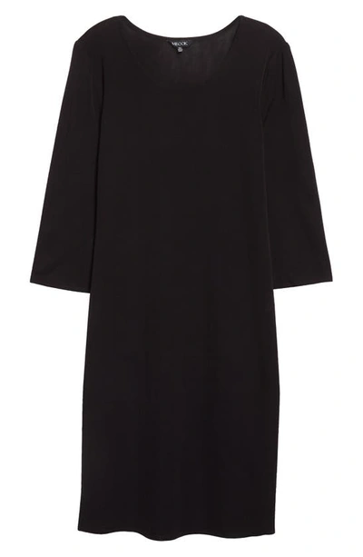 Misook 3/4-sleeve Knit Sheath Dress In Black