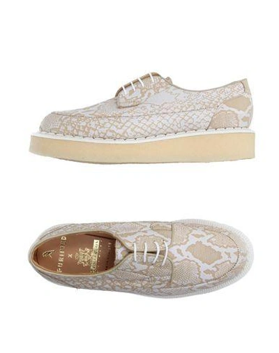 Shop Purified Laced Shoes In Beige