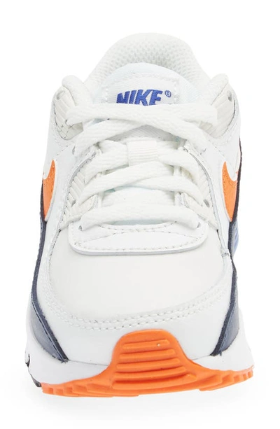 Shop Nike Kids' Air Max 90 Sneaker In White/ Orange/ Navy