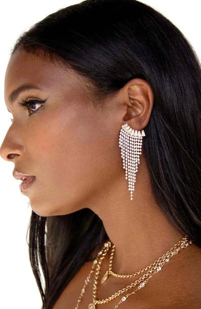 Shop Ettika Angel Fringe Drop Earrings In Gold
