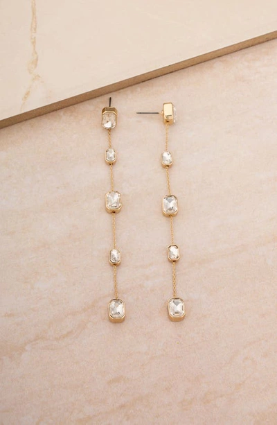 Shop Ettika Linear Crystal Drop Earrings In Gold