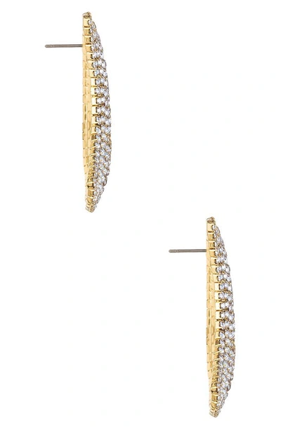 Ettika Crystal Crescent Moon Drop Earrings In Gold