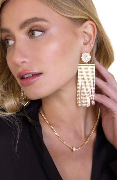 Ettika All The Movement Fringe Drop Earrings In 18k Gold Plate In Gold