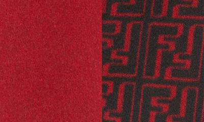 Shop Fendi Reversible Double Wool Coat In Nero/ Nero/ Rosso