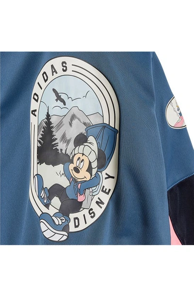 Shop Adidas Originals X Disney Mickey & Friends Track Suit In Altered Blue/ Beam Pink/ Ink