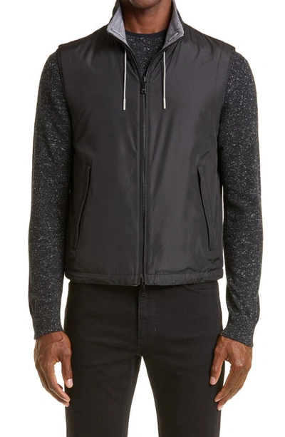 Shop Zegna Zephyr Reversible Vest In Black