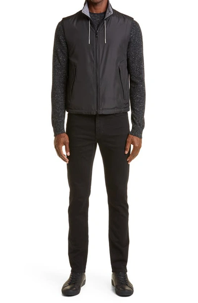 Shop Zegna Zephyr Reversible Vest In Black