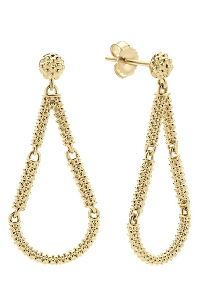 Lagos Caviar Bead Teardrop Earrings In Gold
