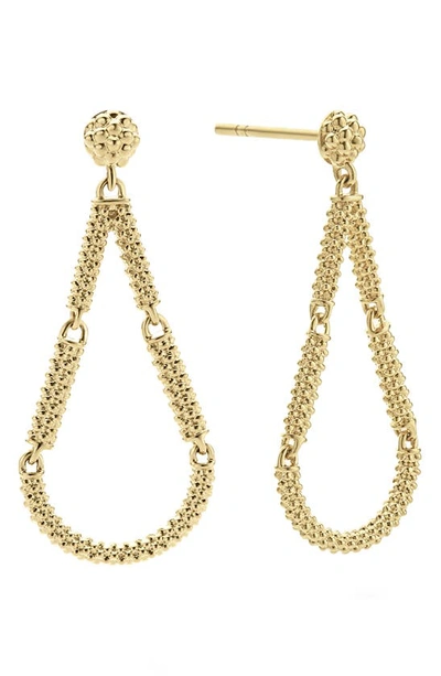 Lagos Caviar Bead Teardrop Earrings In Gold
