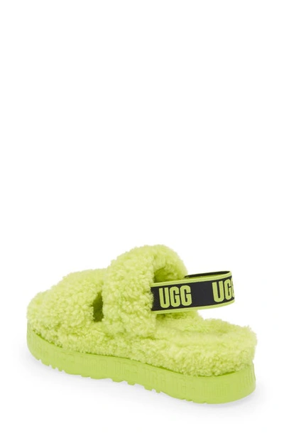 Shop Ugg Oh Fluffita Genuine Shearling Slingback Sandal In Key Lime