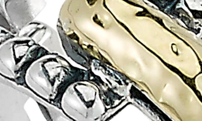 Samuel B. Sterling Silver & 18k Yellow Gold Paperclip Design Ring In Silver And Gold