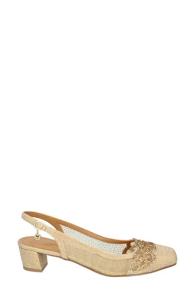 Shop J. Reneé Faleece Crystal Embellished Slingback Pump In Gold