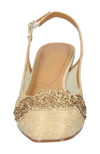 Faleece crystal shop embellished slingback pump