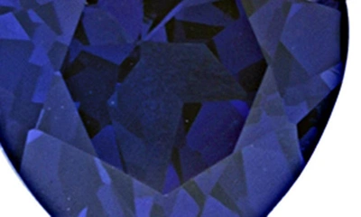 Delmar Sterling Silver Created Blue Sapphire Heart Shape Stud Earrings In Blue