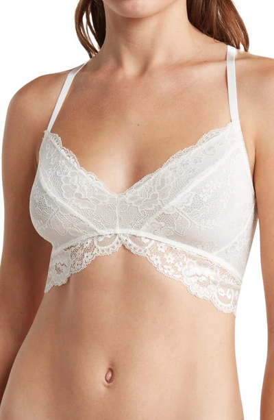 Wishlist Crossback Lace Bralette In Ivory