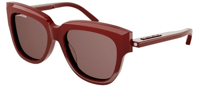 Shop Balenciaga Bb0160s 004 Wayfarer Sunglasses In Brown