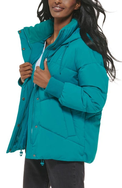 Levi's Quilted Puffer Jacket In Teal