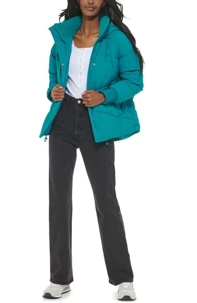 Levi's Quilted Puffer Jacket In Teal