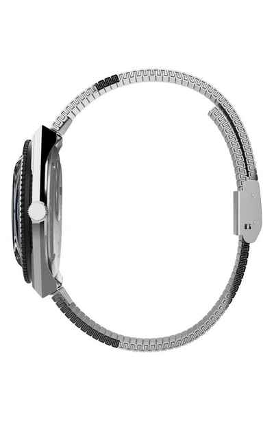 Shop Timex Q Reissue Bracelet Watch, 38mm In Silver/ Blue/ Silver