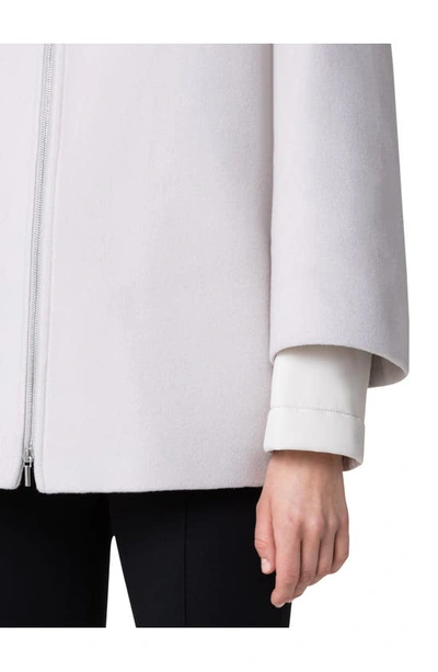 Akris Punto Felted Wool Car Coat In 038 Winter White