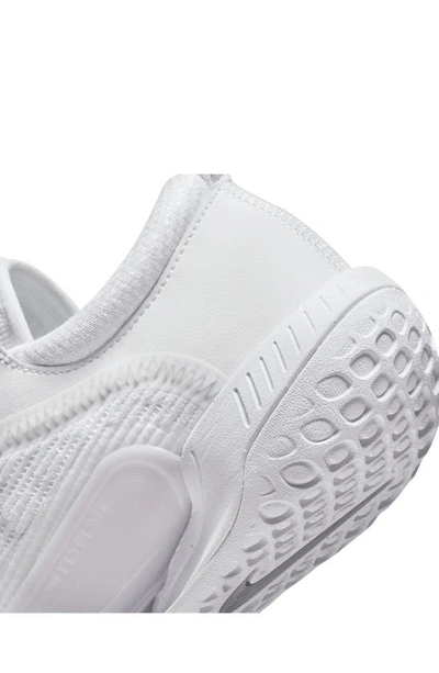 Shop Nike Zoom Court Nxt Hard Court Tennis Shoe In White/ Silver/ Grey Fog